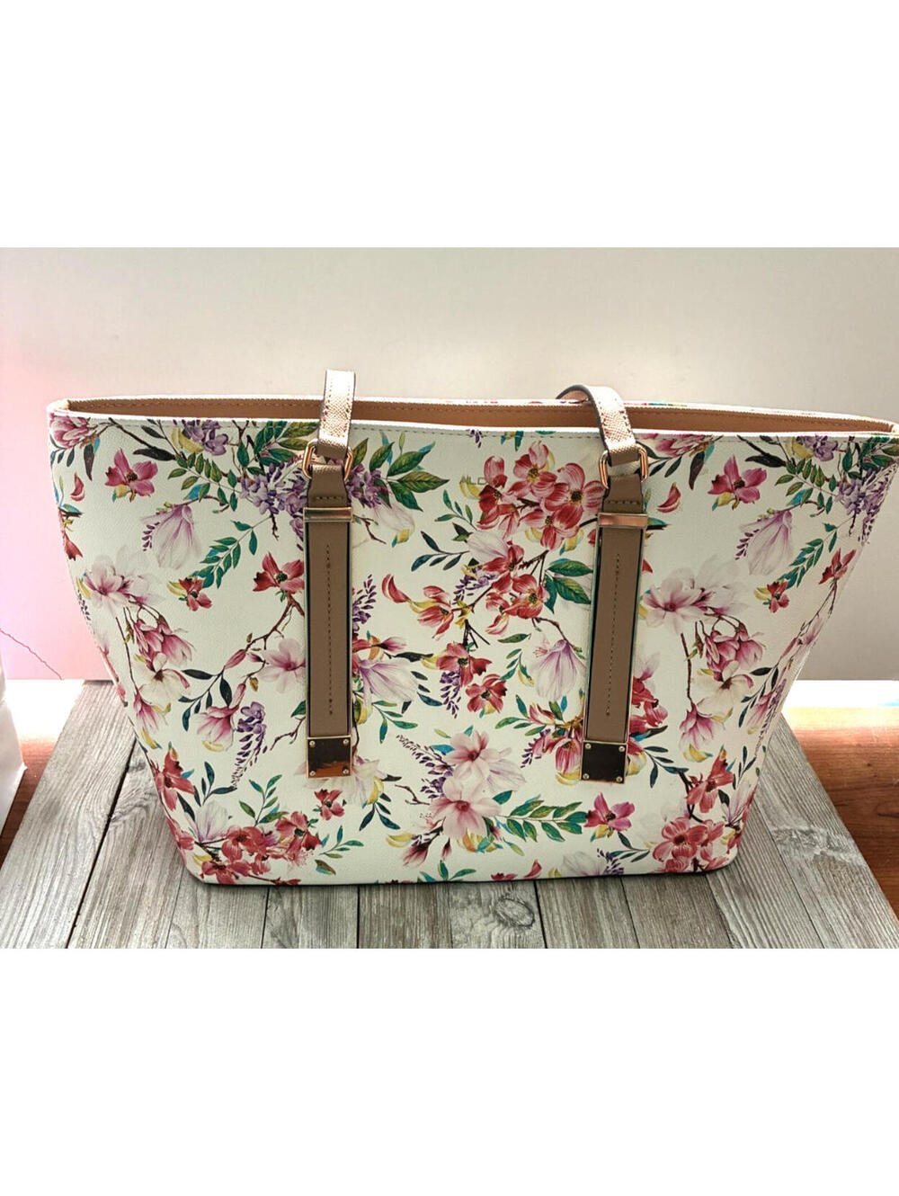 Women's ALDO Floral Shoulder Bag Handbag Purse Satchel, Excellent Condition